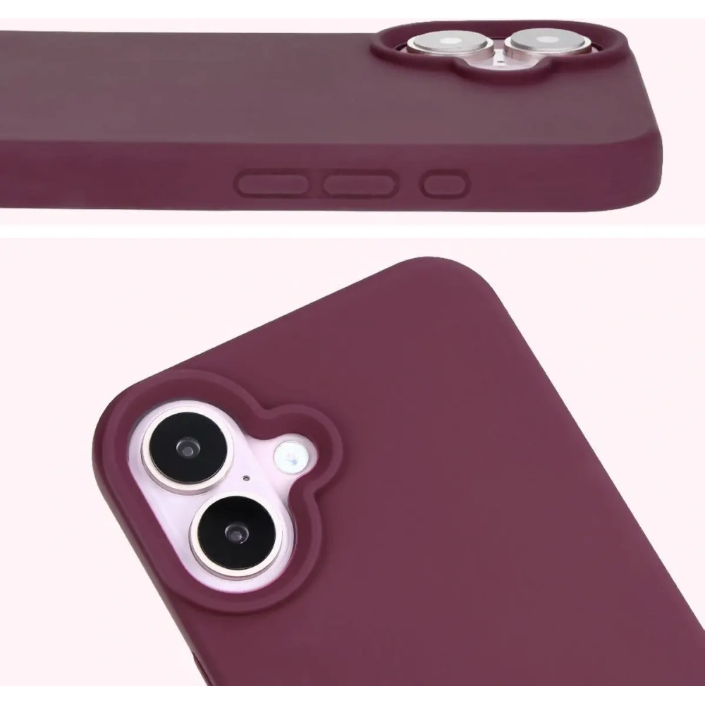 Silikonowe etui Bizon Soft Case do Apple iPhone 16 ciemnofioletowe