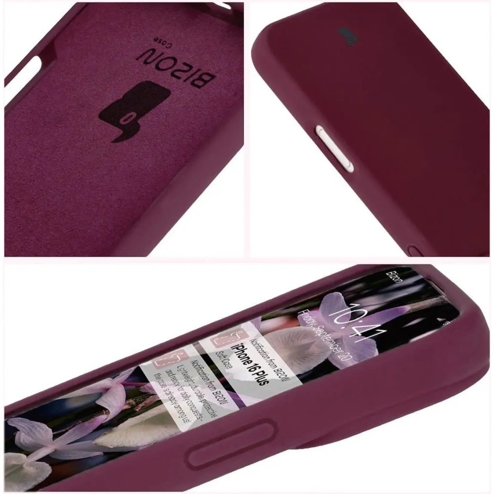 Silikonowe etui Bizon Soft Case do Apple iPhone 16 ciemnofioletowe