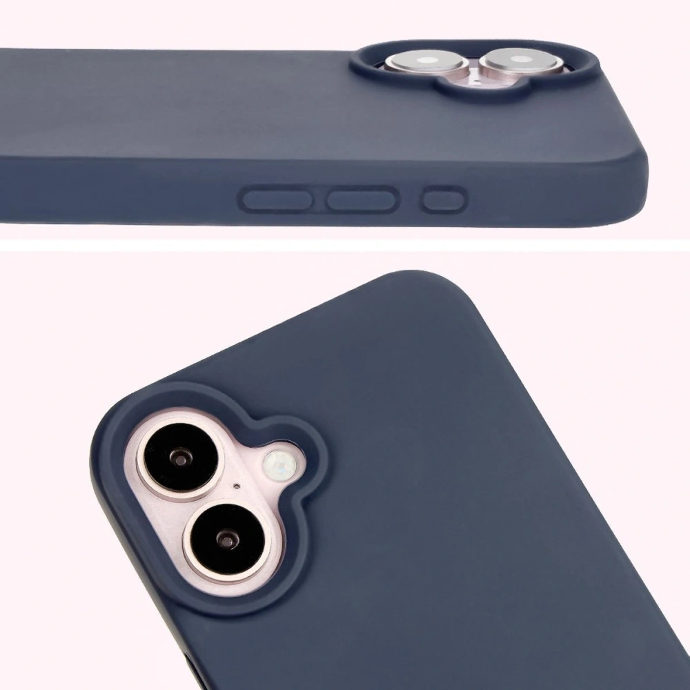 Silikonowe etui Bizon Soft Case do Apple iPhone 16 ciemnoniebieskie