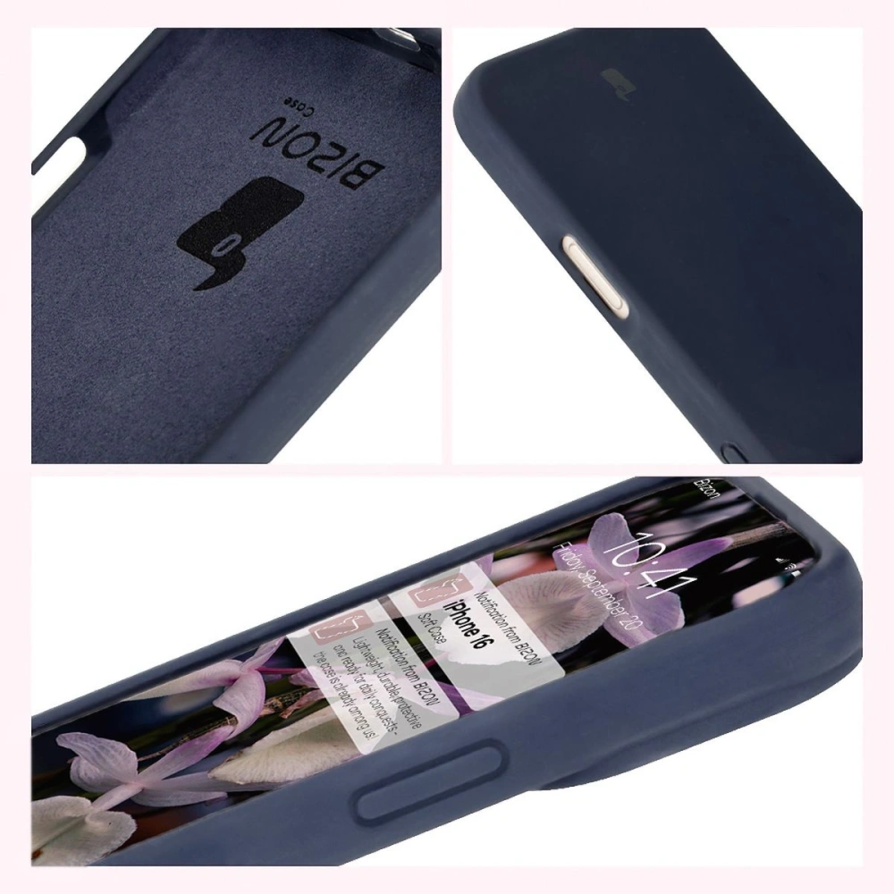 Silikonowe etui Bizon Soft Case do Apple iPhone 16 ciemnoniebieskie