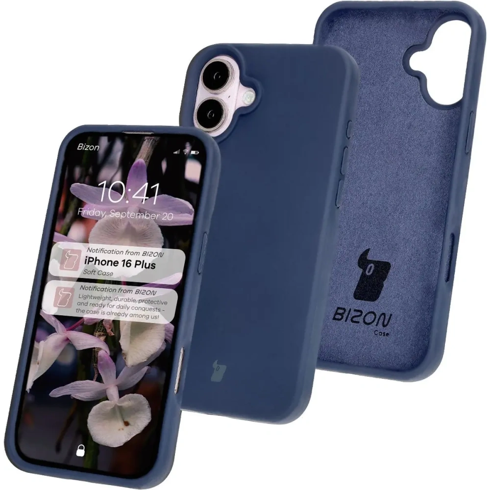 Silikonowe etui Bizon Soft Case do Apple iPhone 16 Plus ciemnoniebieskie