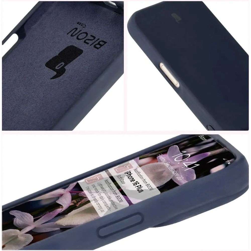 Silikonowe etui Bizon Soft Case do Apple iPhone 16 Plus ciemnoniebieskie