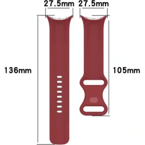 Silikonový pásek Bizon Strap Watch Silicone pro Google Pixel Watch 3/Watch 2/Watch 1 41mm karmínový
