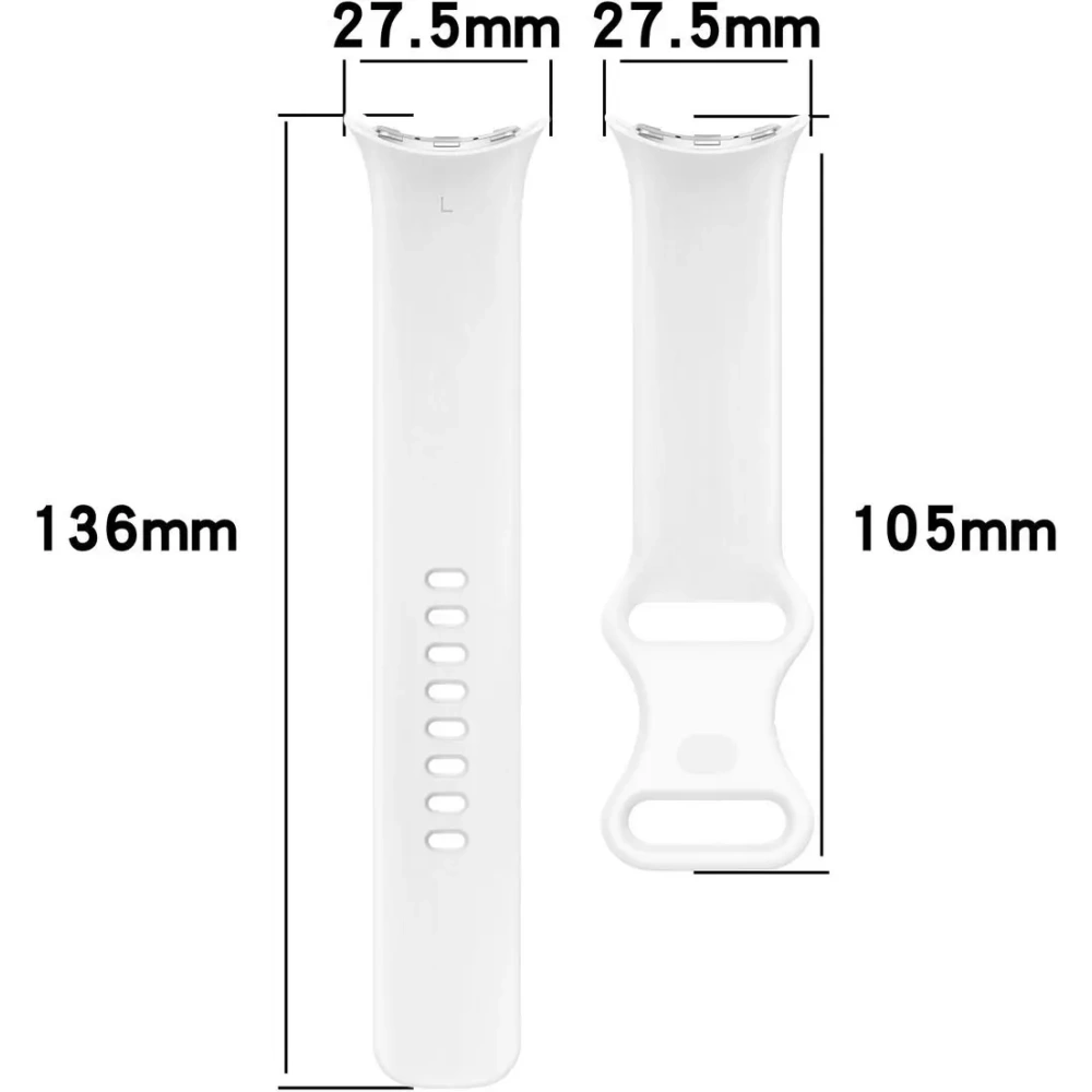 Silikonowy pasek Bizon Strap Watch Silicone do Google Pixel Watch 3/Watch 2/Watch 1 41mm biały