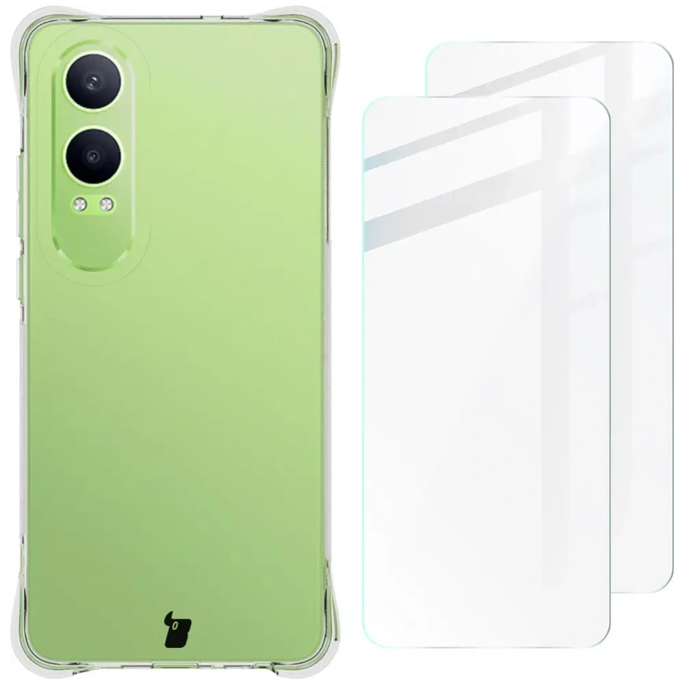 Etui + 2x szkło na ekran Bizon Case Clear Pack do OnePlus Nord CE4 Lite 5G przezroczyste