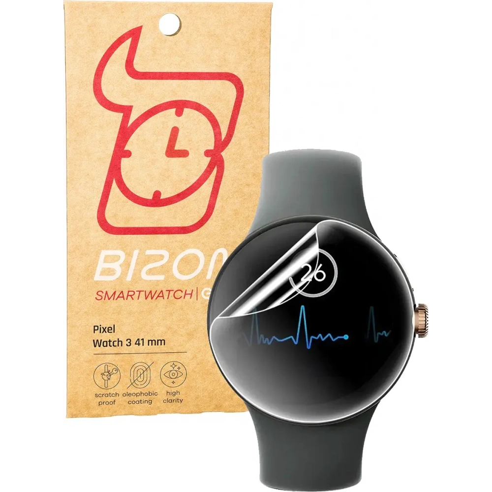 Folia hydrożelowa na ekran Bizon Glass Watch Hydrogel do Google Pixel Watch 3 41 mm [2 PACK]