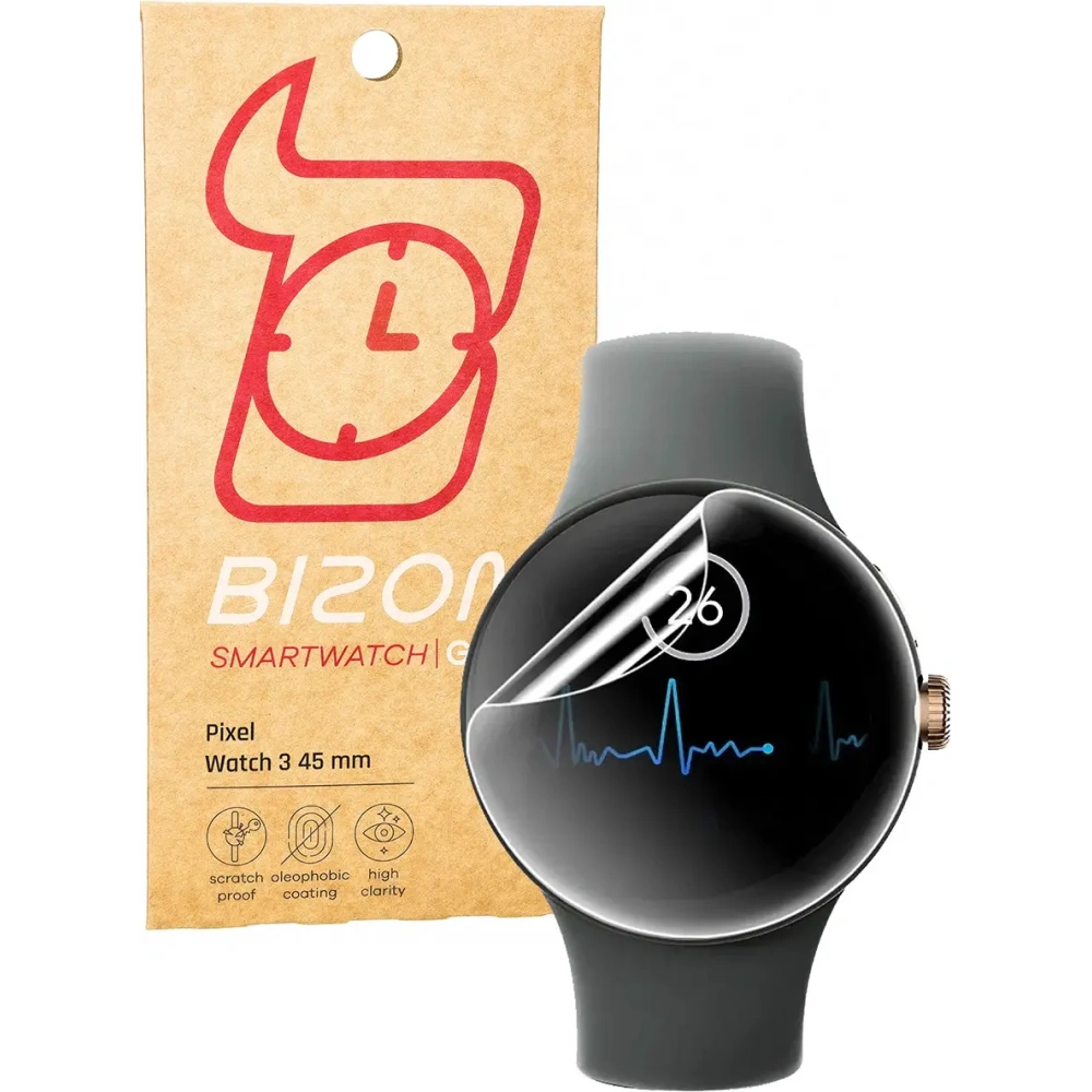 Folia hydrożelowa na ekran Bizon Glass Watch Hydrogel do Google Pixel Watch 3 45 mm [2 PACK]
