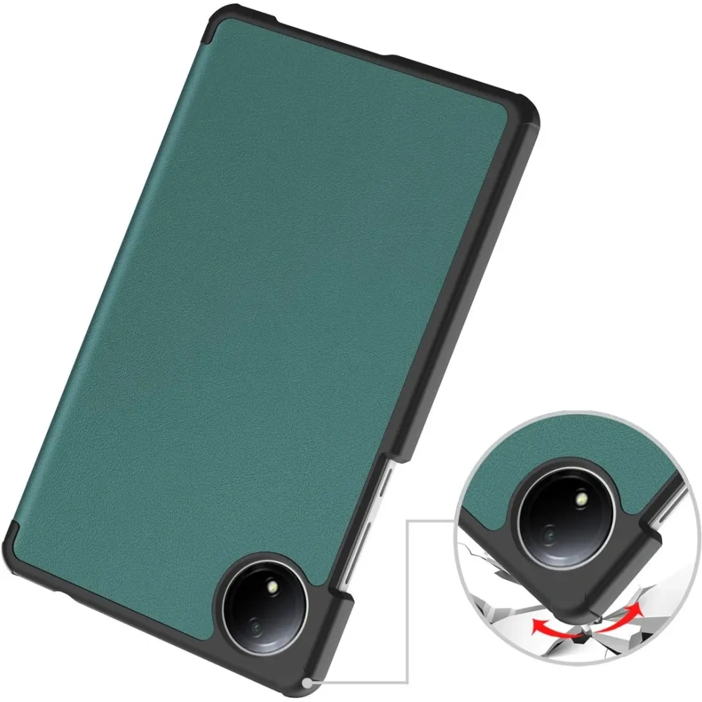 Etui z klapką Bizon Case Tab Croc do Xiaomi Redmi Pad SE 8.7 ciemnozielone