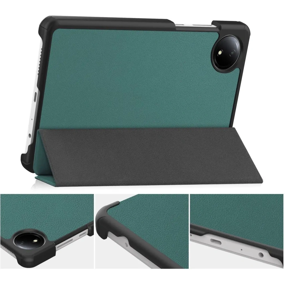 Etui z klapką Bizon Case Tab Croc do Xiaomi Redmi Pad SE 8.7 ciemnozielone