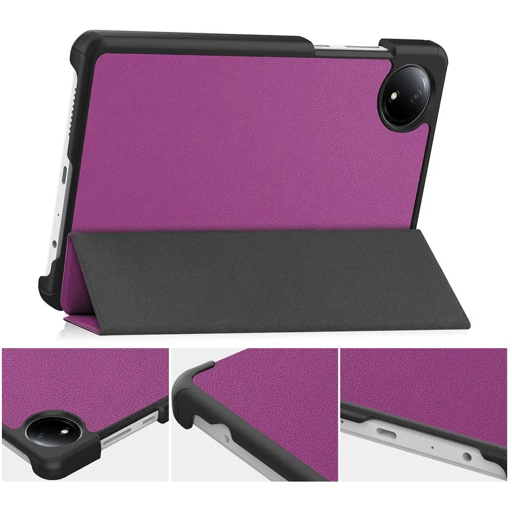 Etui z klapką Bizon Case Tab Croc do Xiaomi Redmi Pad SE 8.7 ciemnofioletowe