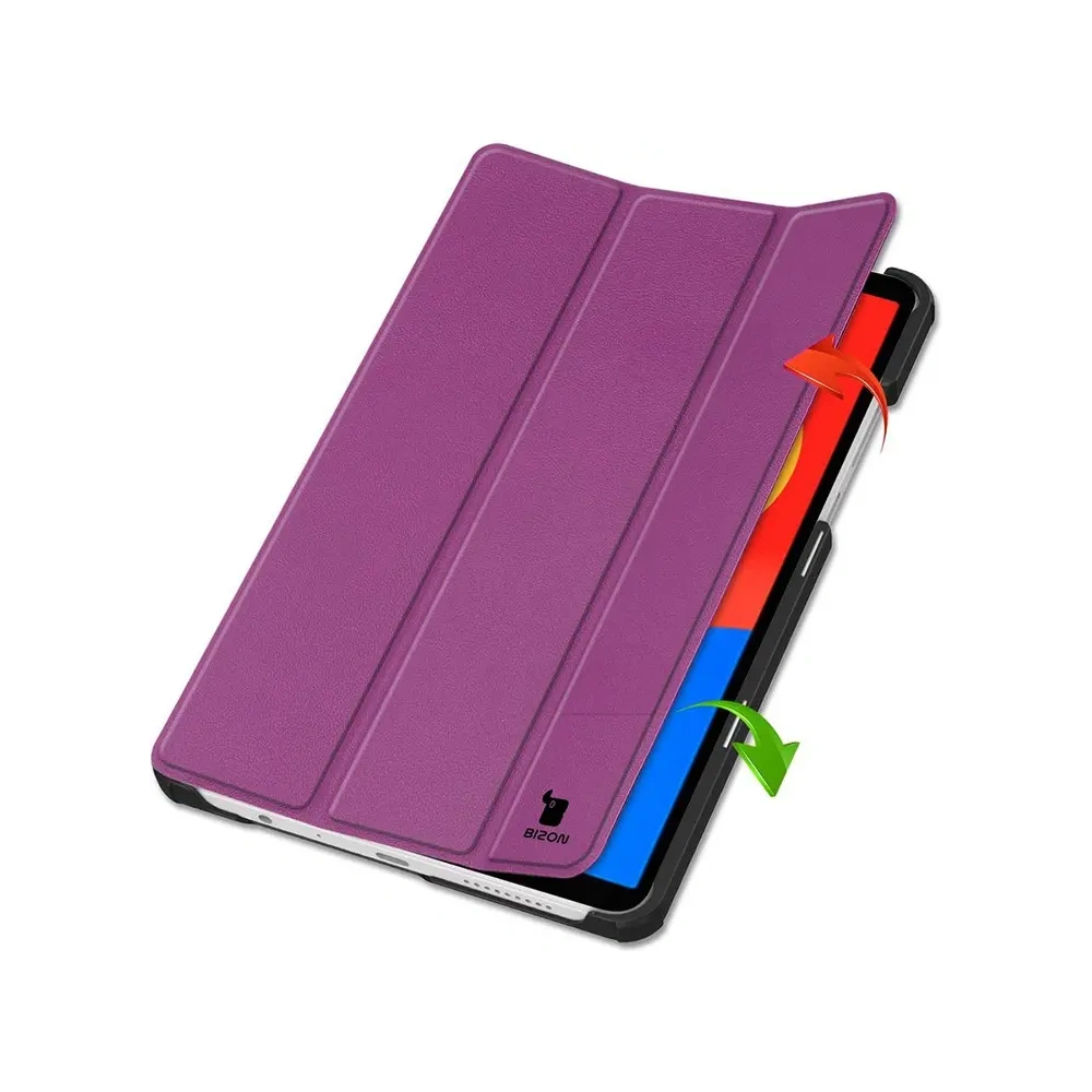 Etui z klapką Bizon Case Tab Croc do Xiaomi Redmi Pad SE 8.7 ciemnofioletowe
