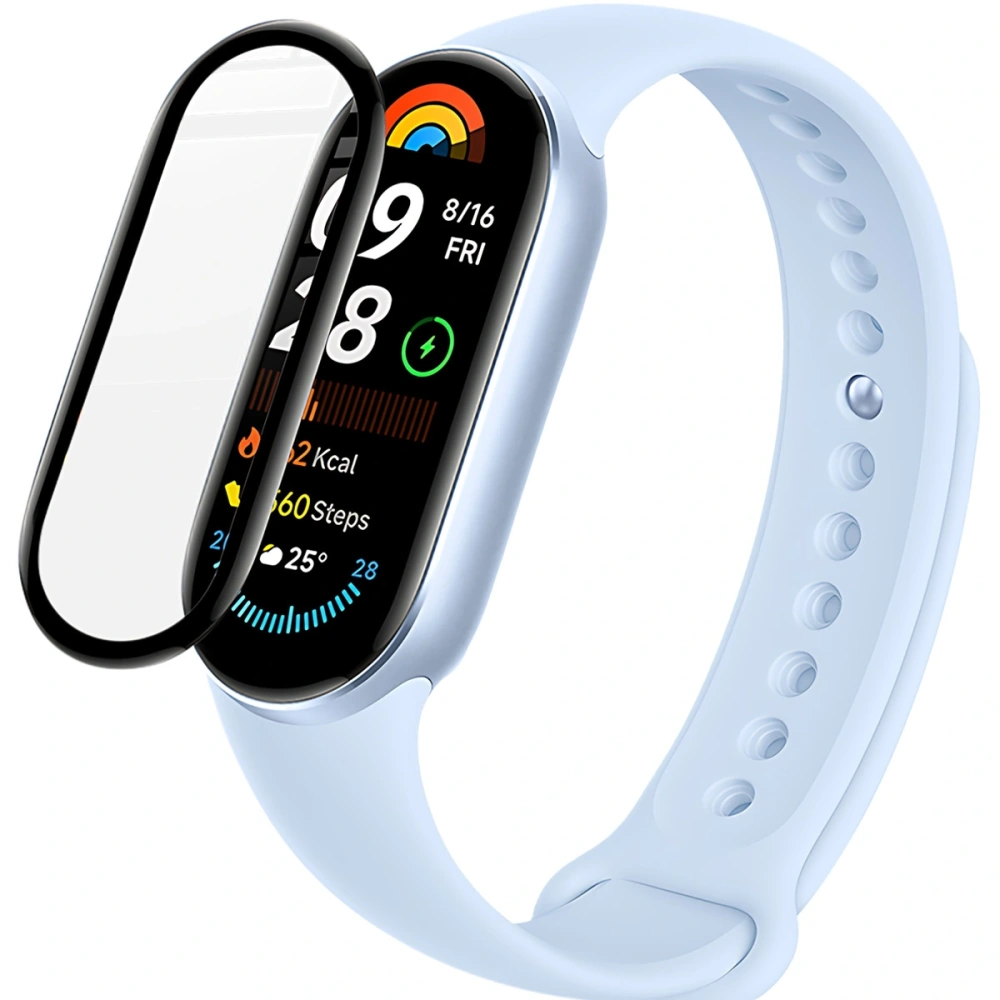 Szkło hybrydowe Bizon Glass Watch Edge Hybrid do Xiaomi Smart Band 9 / 9 NFC czarne