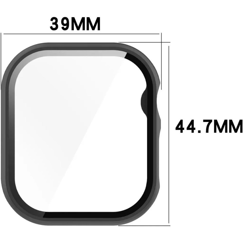 Etui ze szkłem do zegarka Bizon Case+Glass Watch do Apple Watch 10 / 11 42mm czarne