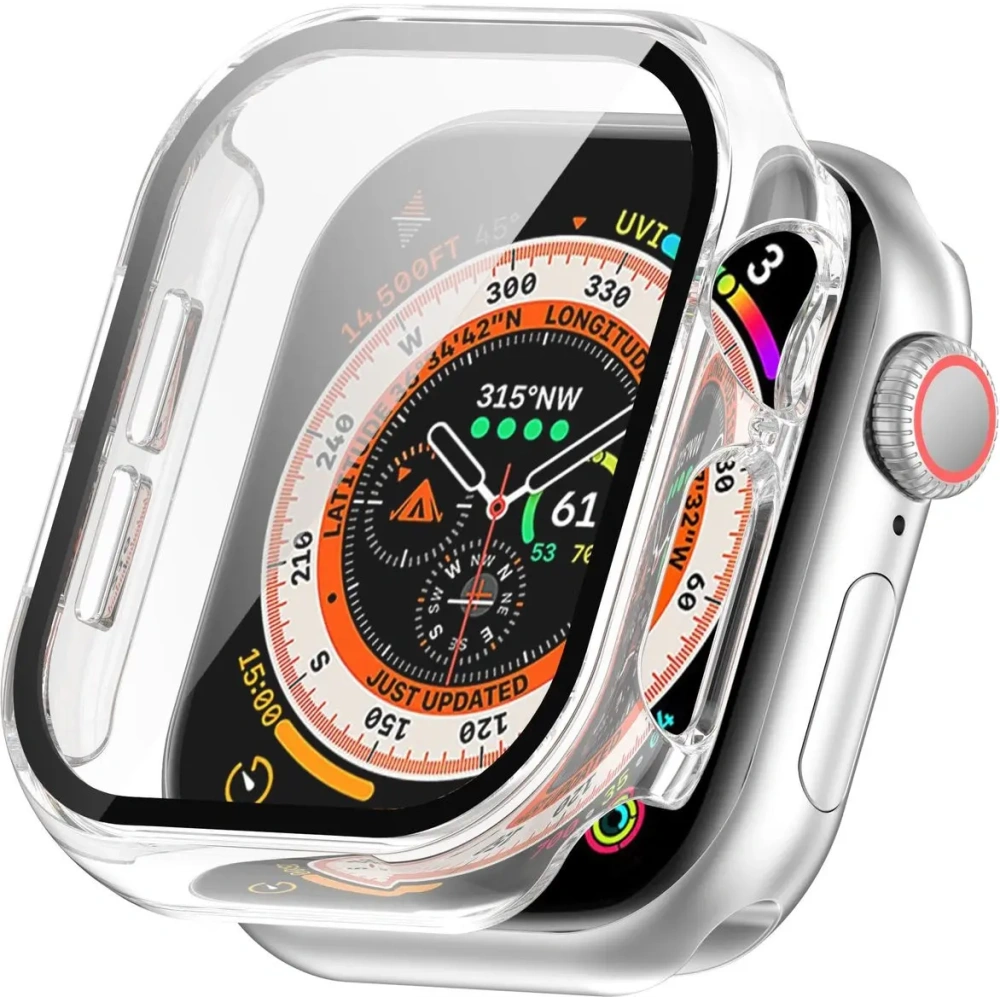 Etui ze szkłem do zegarka Bizon Case+Glass Watch do Apple Watch 10 / 11 42mm przeźroczyste