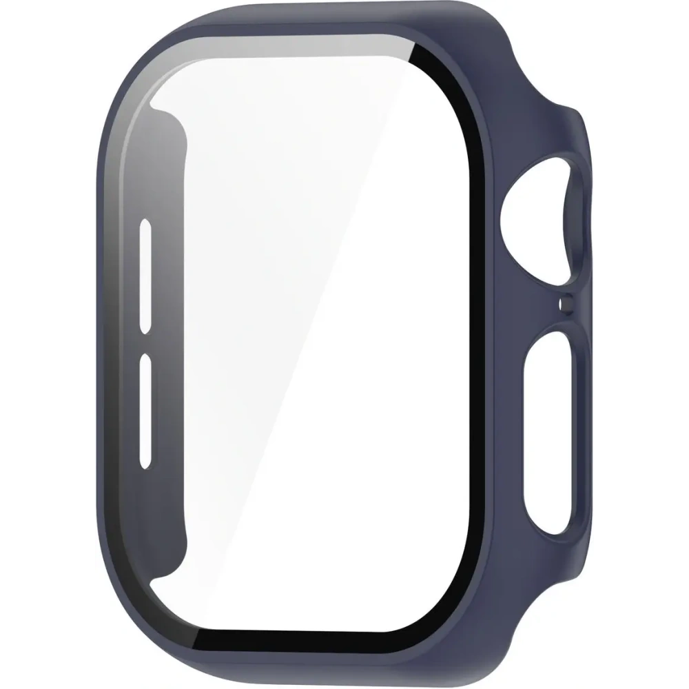 Etui ze szkłem do zegarka Bizon Case+Glass Watch do Apple Watch 10 / 11 42mm ciemnoniebieskie