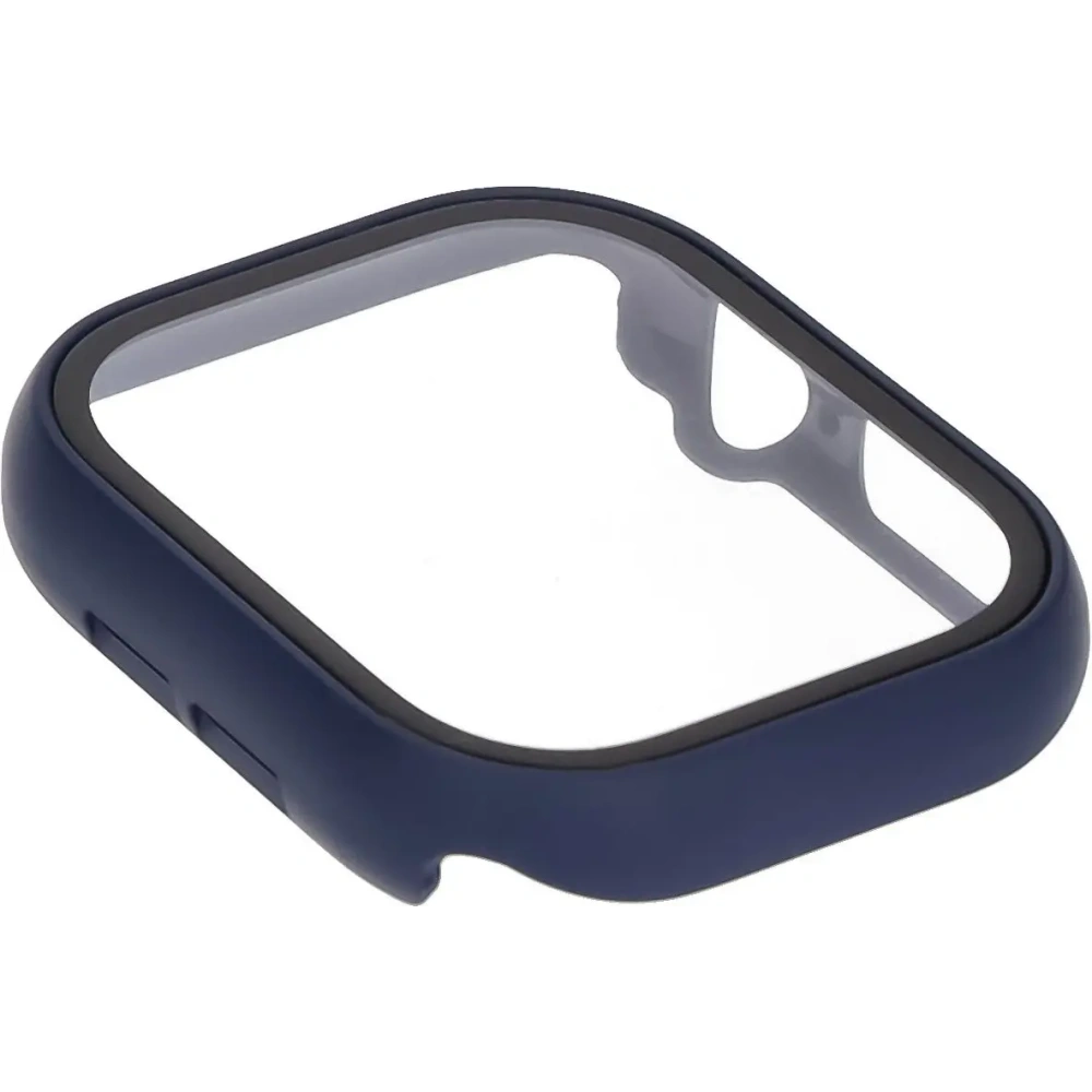 Etui ze szkłem do zegarka Bizon Case+Glass Watch do Apple Watch 10 / 11 42mm ciemnoniebieskie