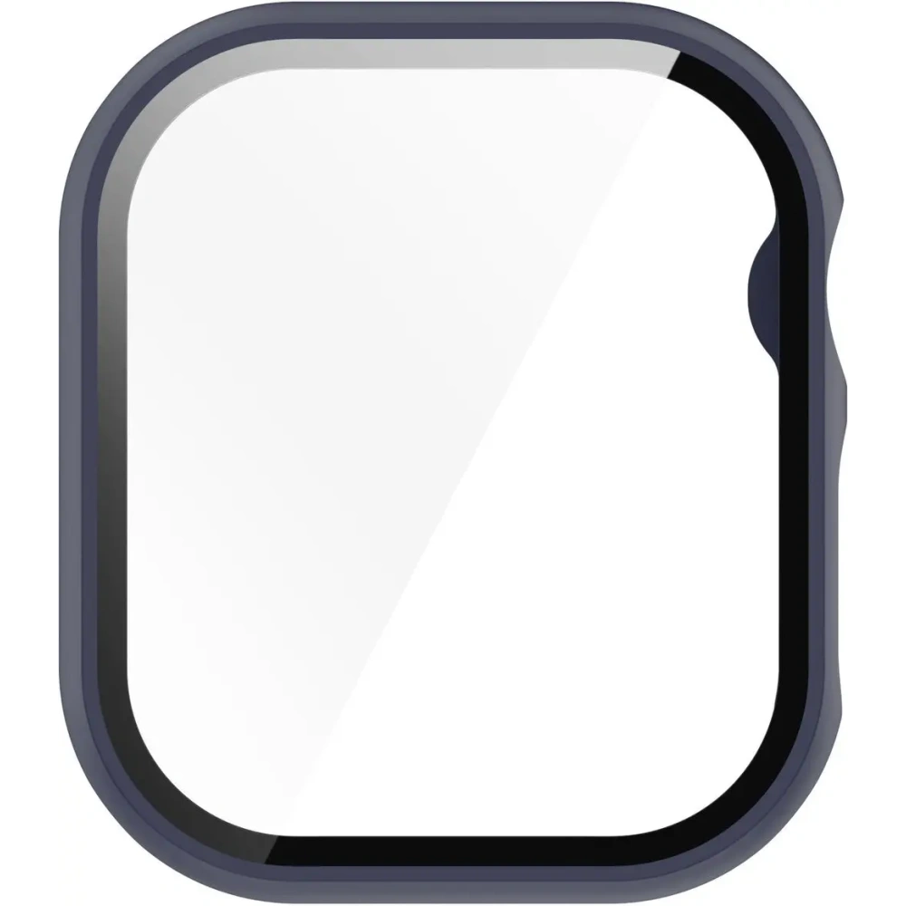 Etui ze szkłem do zegarka Bizon Case+Glass Watch do Apple Watch 10 / 11 42mm ciemnoniebieskie