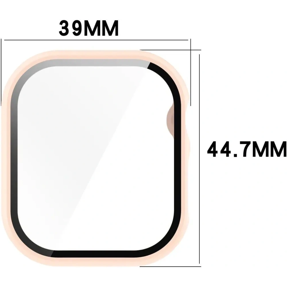 Etui ze szkłem do zegarka Bizon Case+Glass Watch do Apple Watch 10 / 11 42mm różowe