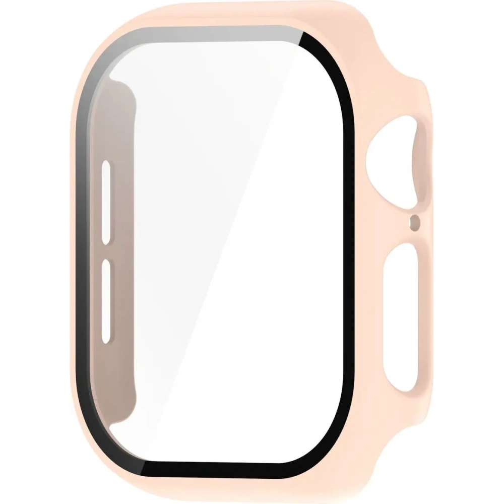 Etui ze szkłem do zegarka Bizon Case+Glass Watch do Apple Watch 10 / 11 42mm różowe