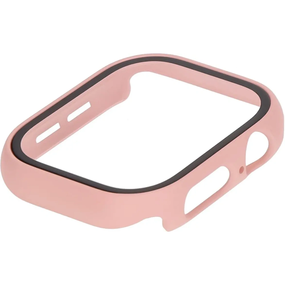 Etui ze szkłem do zegarka Bizon Case+Glass Watch do Apple Watch 10 / 11 42mm różowe
