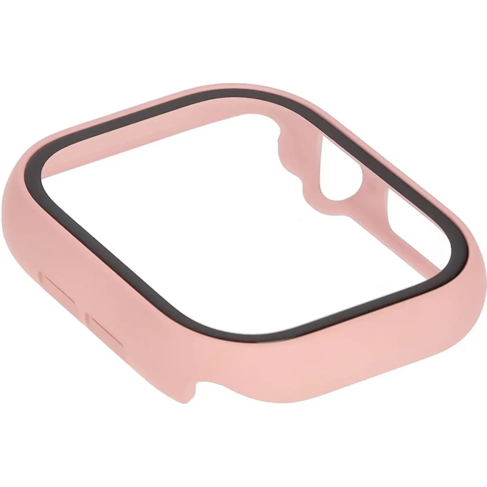 Etui ze szkłem do zegarka Bizon Case+Glass Watch do Apple Watch 10 / 11 42mm różowe