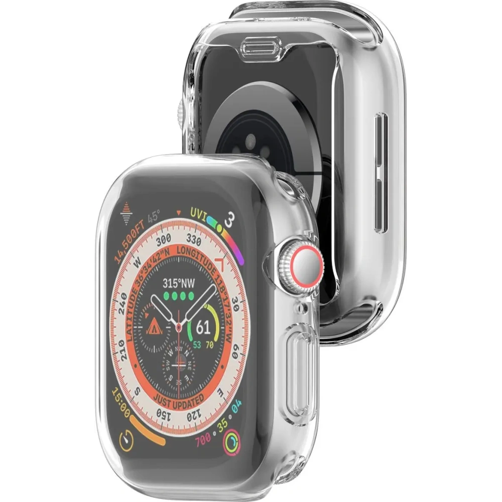 Etui z osłoną ekranu Bizon Case Watch Felipe do Apple Watch 10 / 11 42mm przezroczyste