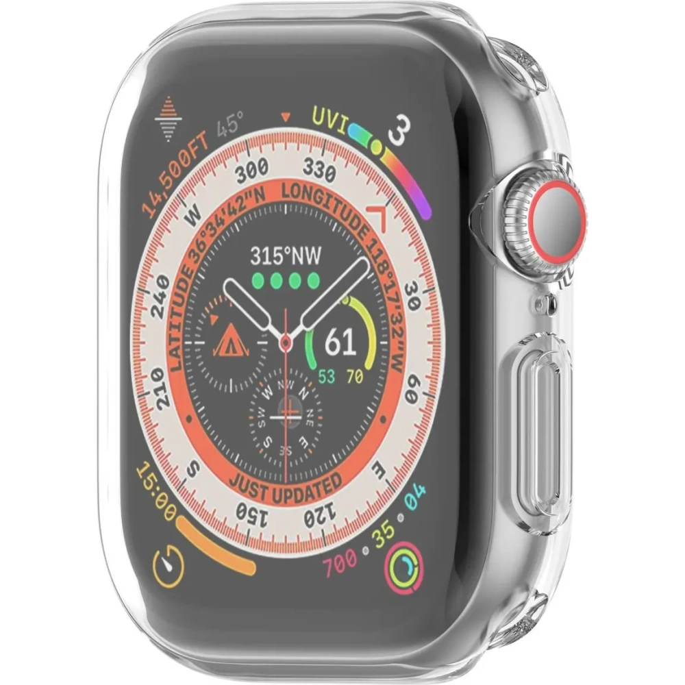 Etui z osłoną ekranu Bizon Case Watch Felipe do Apple Watch 10 / 11 42mm przezroczyste