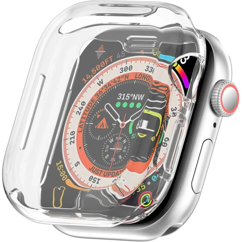 Etui z osłoną ekranu Bizon Case Watch Felipe do Apple Watch 10 / 11 42mm przezroczyste