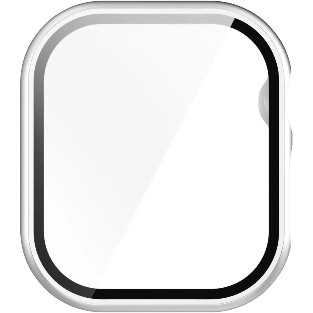 Etui ze szkłem do zegarka Bizon Case+Glass Watch do Apple Watch 10 / 11 42mm srebrne