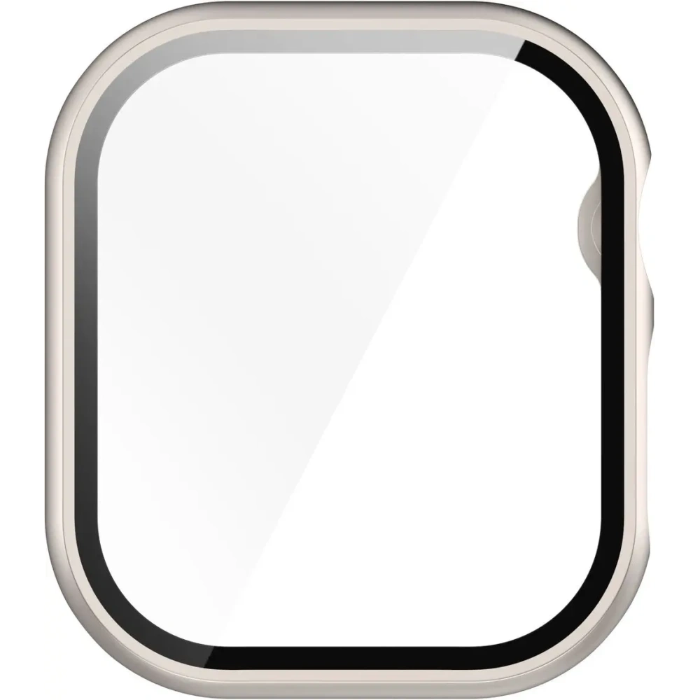 Etui ze szkłem do zegarka Bizon Case+Glass Watch do Apple Watch 10 / 11 42mm szampańskie