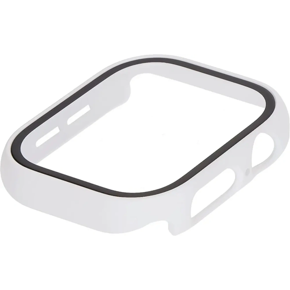 Etui ze szkłem do zegarka Bizon Case+Glass Watch do Apple Watch 10 / 11 42mm białe