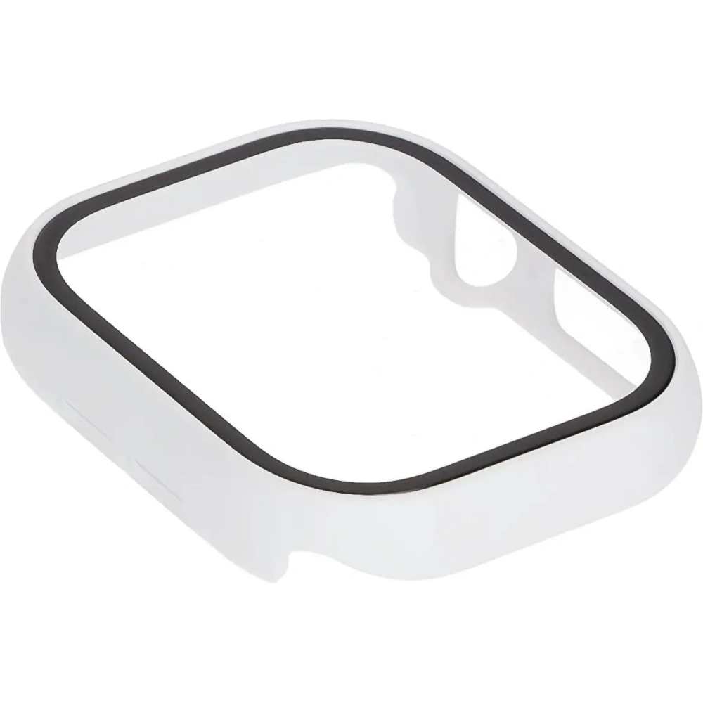 Etui ze szkłem do zegarka Bizon Case+Glass Watch do Apple Watch 10 / 11 42mm białe