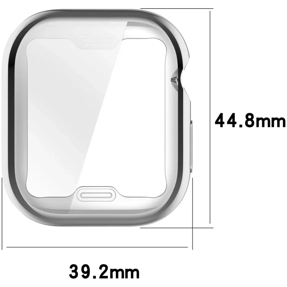 Etui z osłoną ekranu Bizon Case Watch Felipe do Apple Watch 10 / 11 42mm srebrne