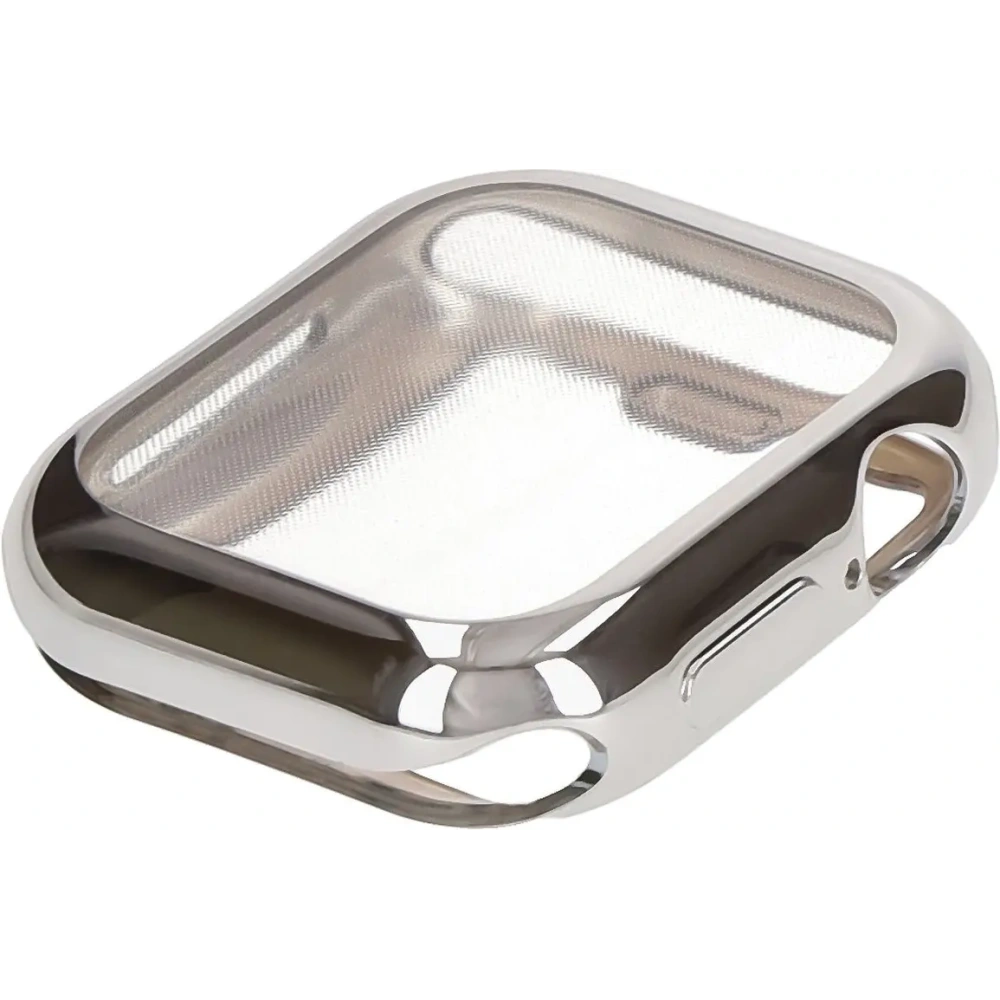 Etui z osłoną ekranu Bizon Case Watch Felipe do Apple Watch 10 / 11 42mm srebrne