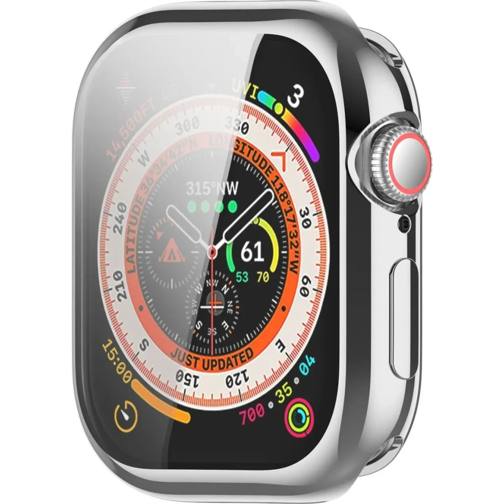 Etui z osłoną ekranu Bizon Case Watch Felipe do Apple Watch 10 / 11 42mm srebrne