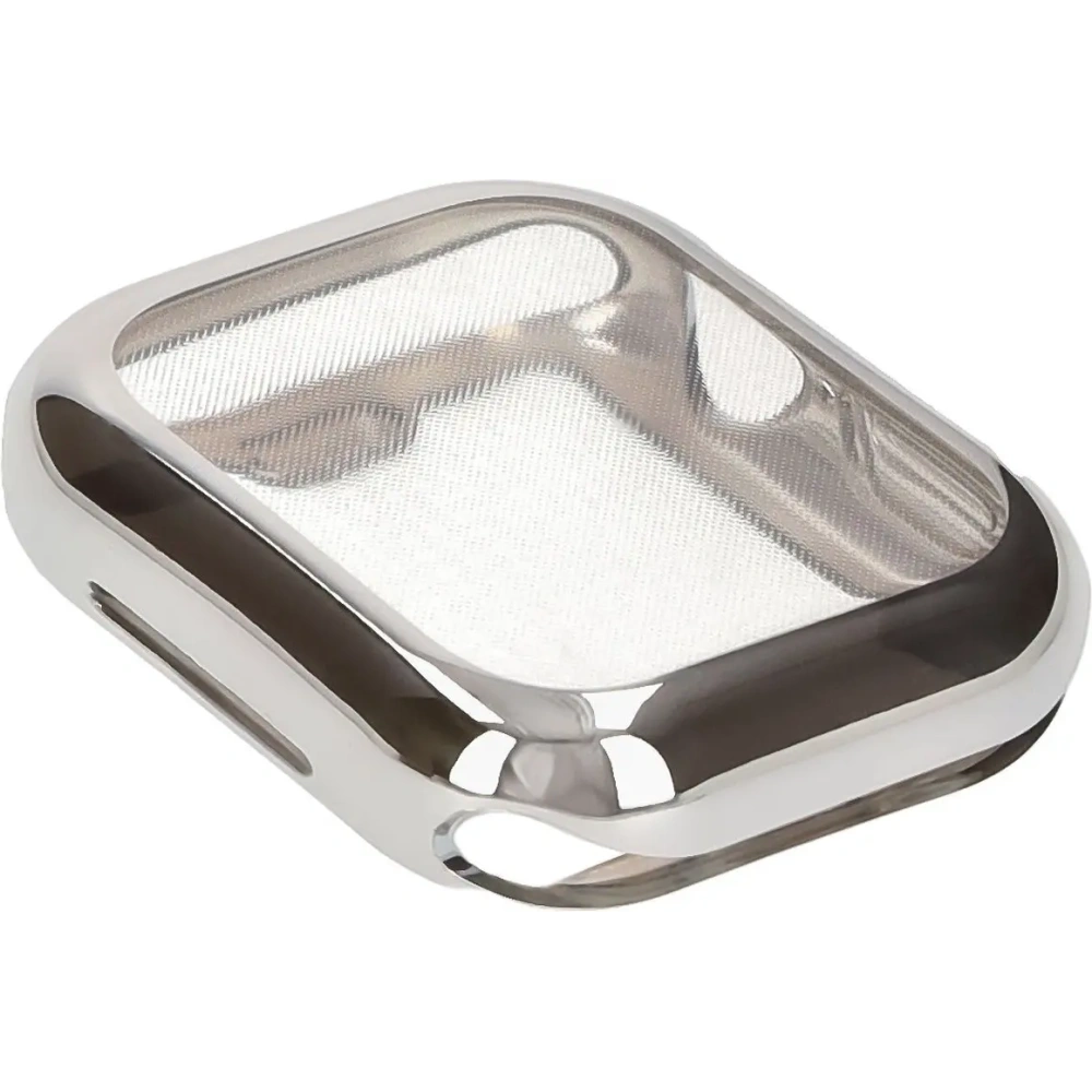 Etui z osłoną ekranu Bizon Case Watch Felipe do Apple Watch 10 / 11 42mm srebrne