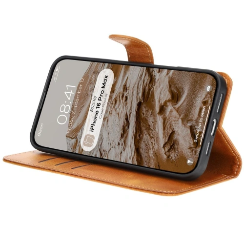 Kup Etui z klapką Bizon Case Pocket do Apple iPhone 16 Pro Max brązowe - BIZ6434 - {ean13} - Sklep Home Screen