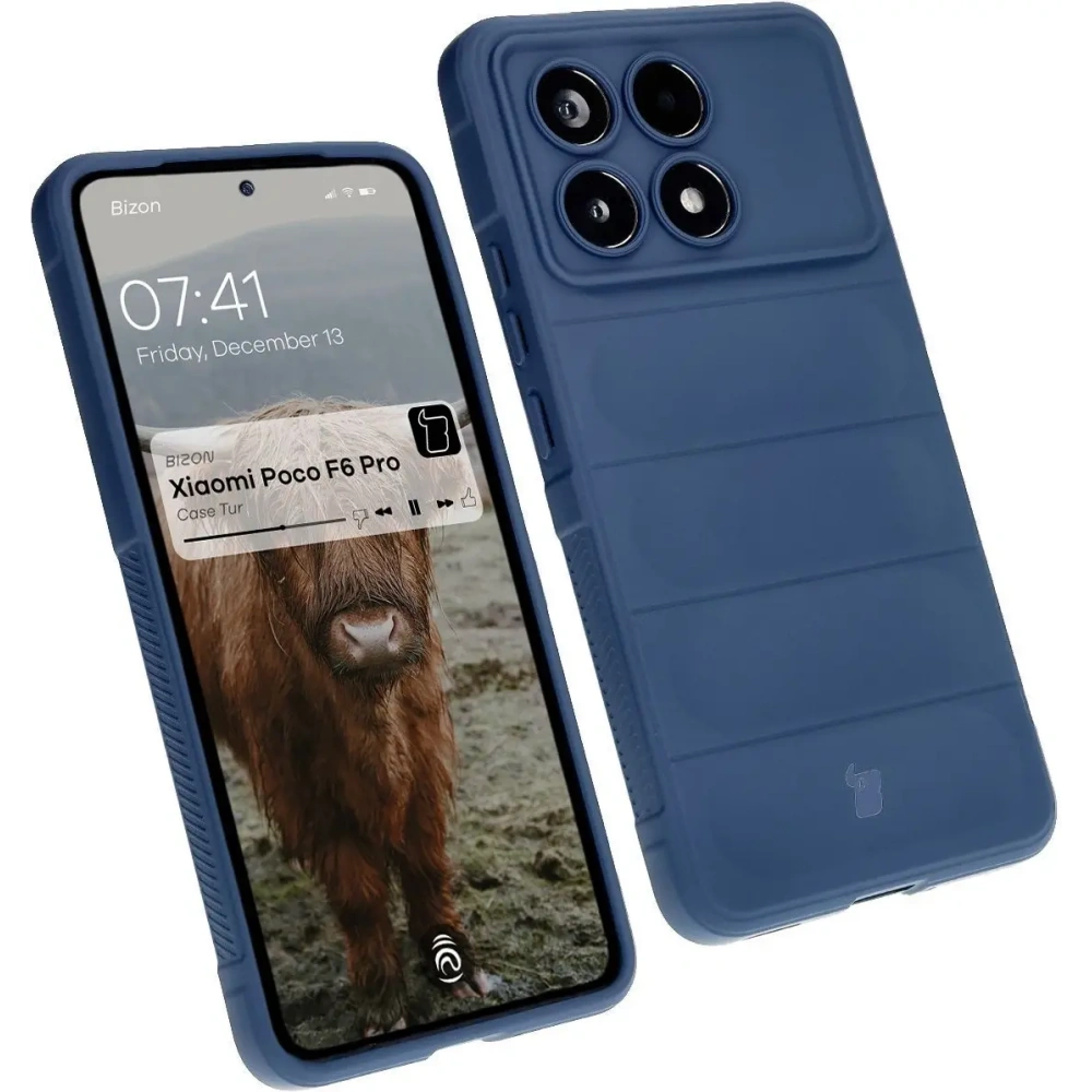Pancerne etui Bizon Case Tur do Xiaomi Poco F6 Pro granatowe