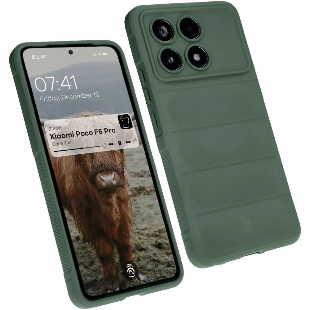 Pancerne etui Bizon Case Tur do Xiaomi Poco F6 Pro ciemnozielone