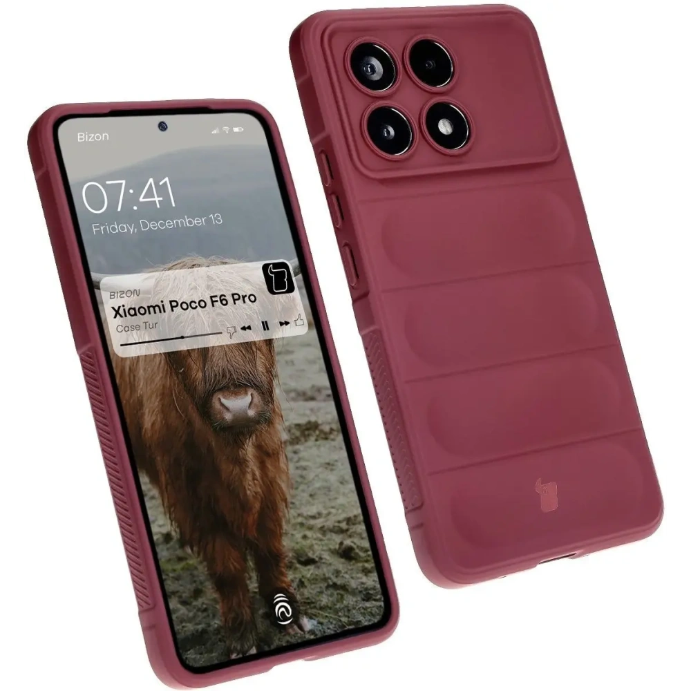 Pancerne etui Bizon Case Tur do Xiaomi Poco F6 Pro ciemnofioletowe