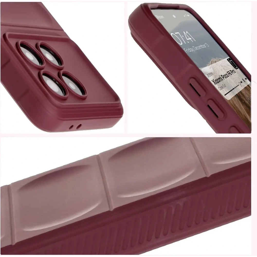 Pancerne etui Bizon Case Tur do Xiaomi Poco F6 Pro ciemnofioletowe