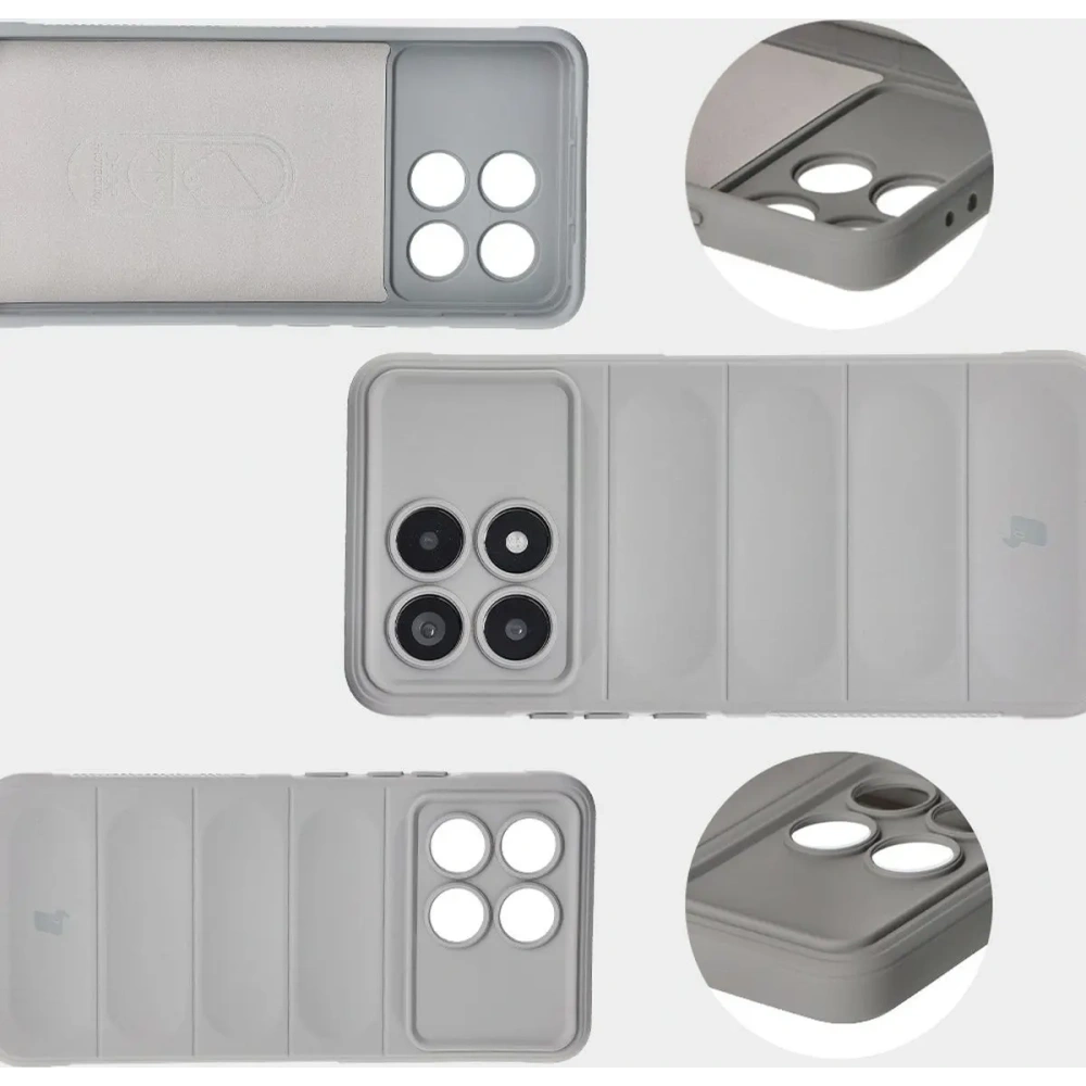 Pancerne etui Bizon Case Tur do Xiaomi Poco F6 Pro jasnoszare