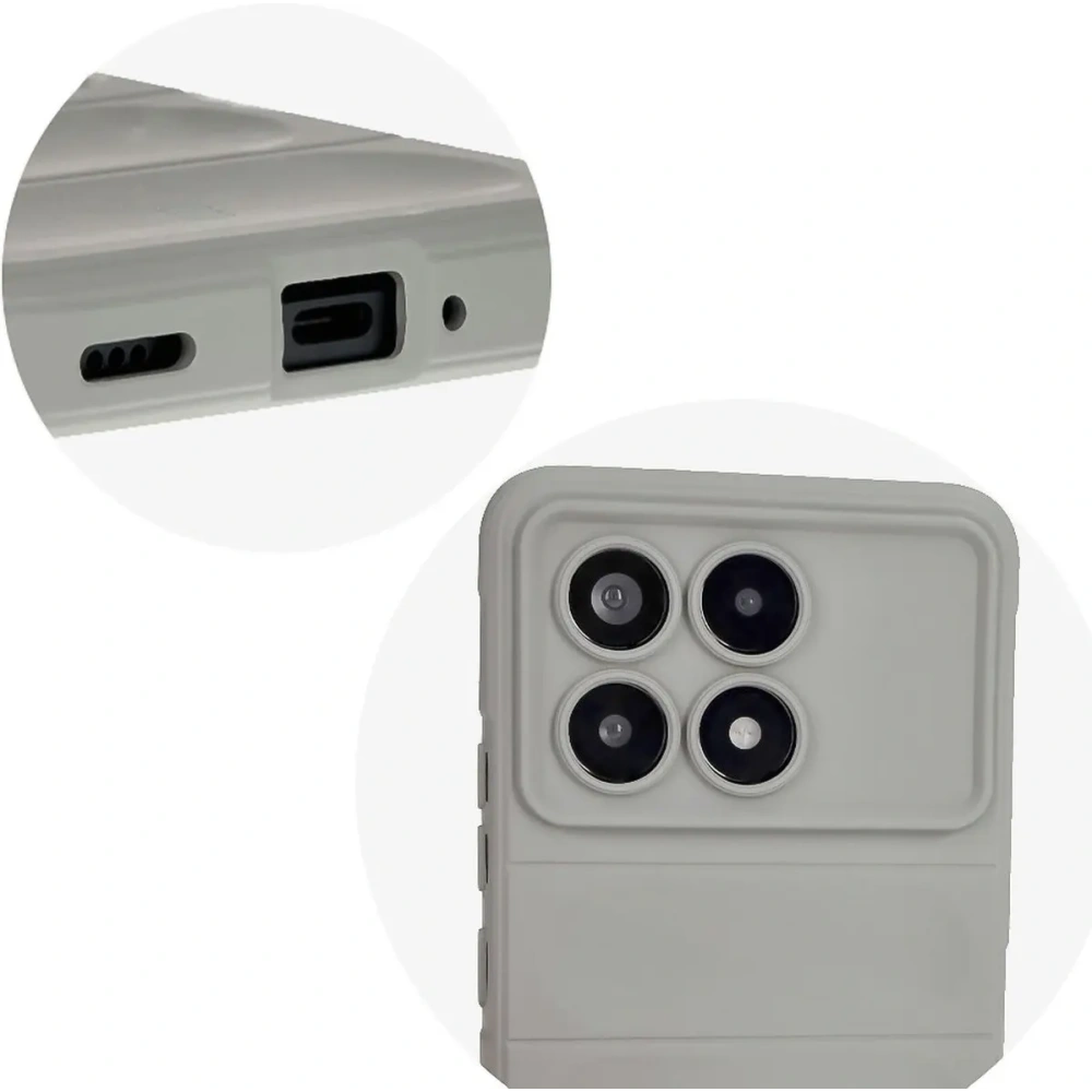 Pancerne etui Bizon Case Tur do Xiaomi Poco F6 Pro jasnoszare