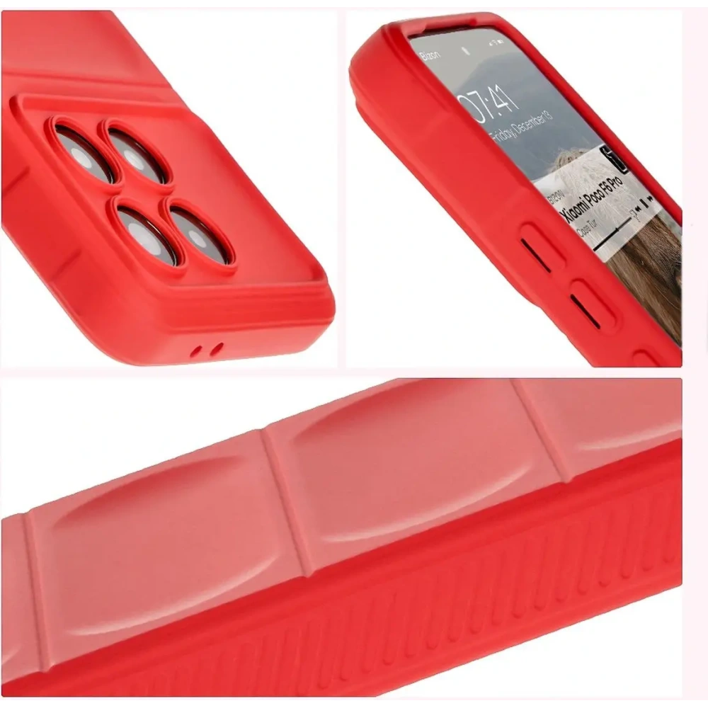 Pancerne etui Bizon Case Tur do Xiaomi Poco F6 Pro czerwone