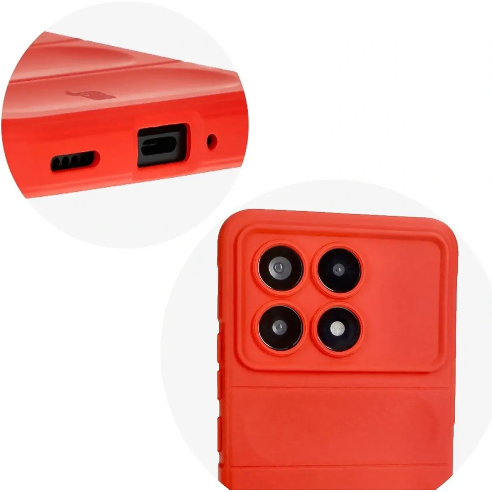 Pancerne etui Bizon Case Tur do Xiaomi Poco F6 Pro czerwone