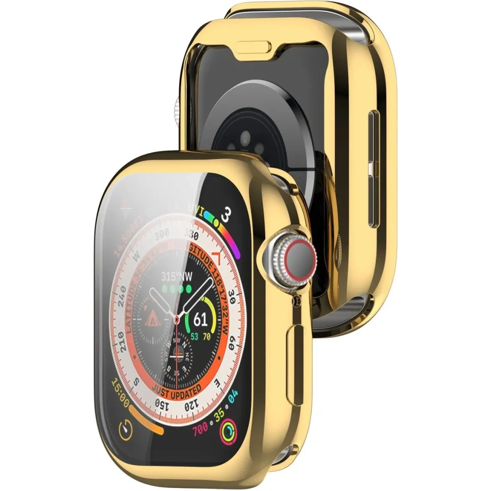 Etui z osłoną ekranu Bizon Case Watch Felipe do Apple Watch 10 / 11 46mm złote