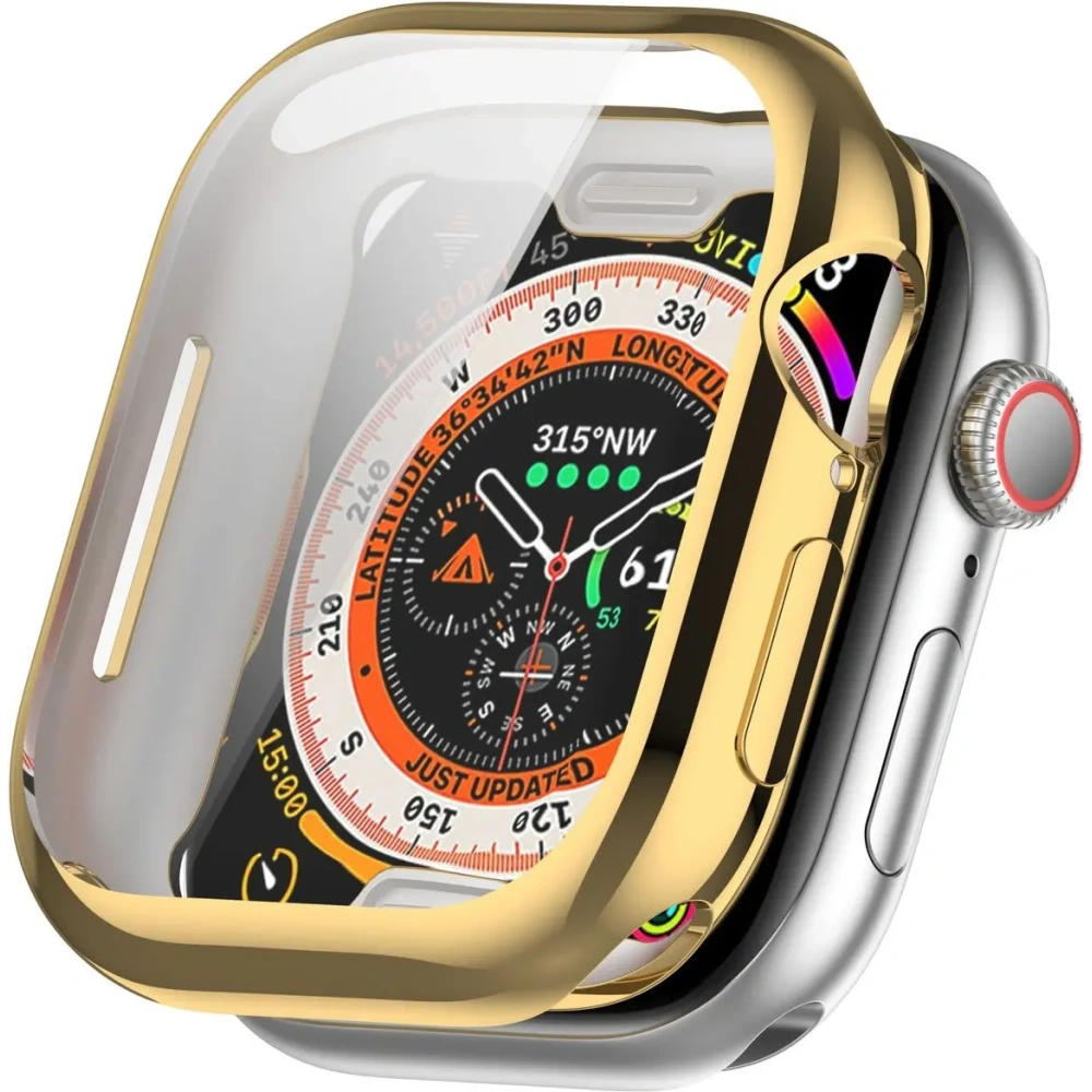 Etui z osłoną ekranu Bizon Case Watch Felipe do Apple Watch 10 / 11 46mm złote