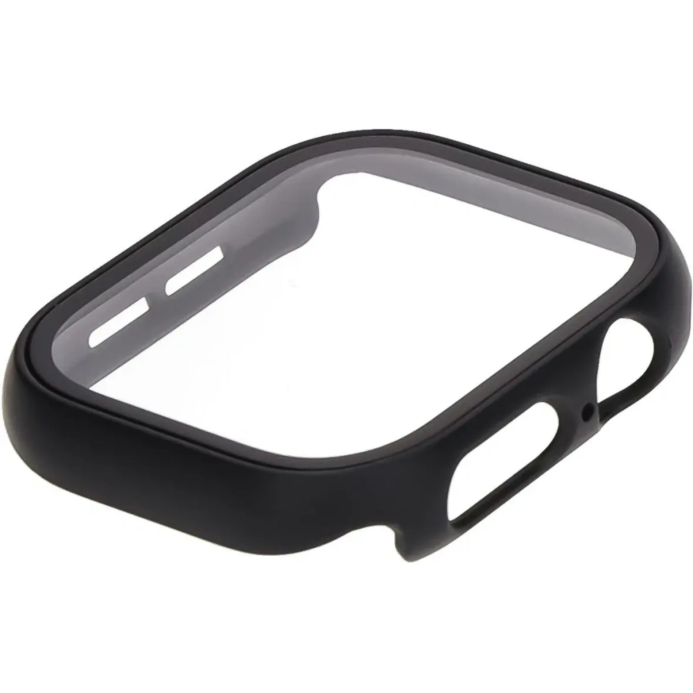 Etui ze szkłem do zegarka Bizon Case+Glass Watch do Apple Watch 10 / 11 46mm czarne