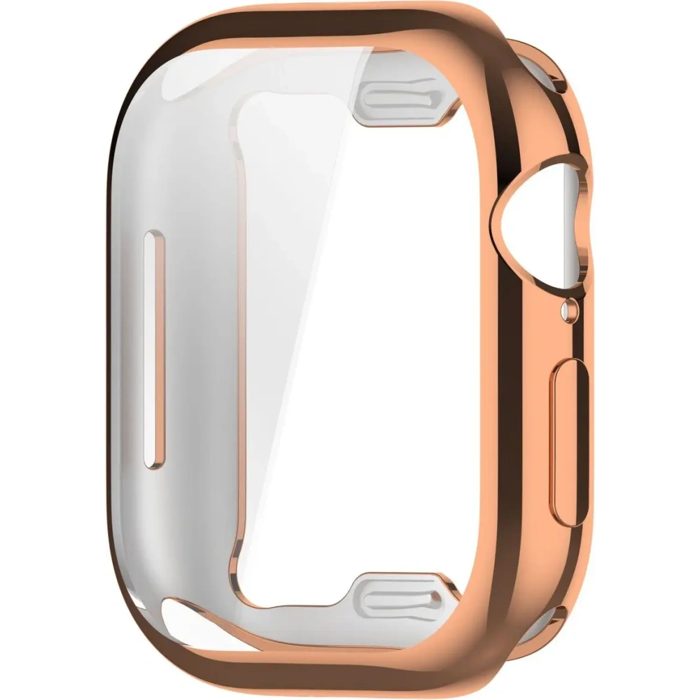 Etui z osłoną ekranu Bizon Case Watch Felipe do Apple Watch 10 / 11 46mm różowozłote