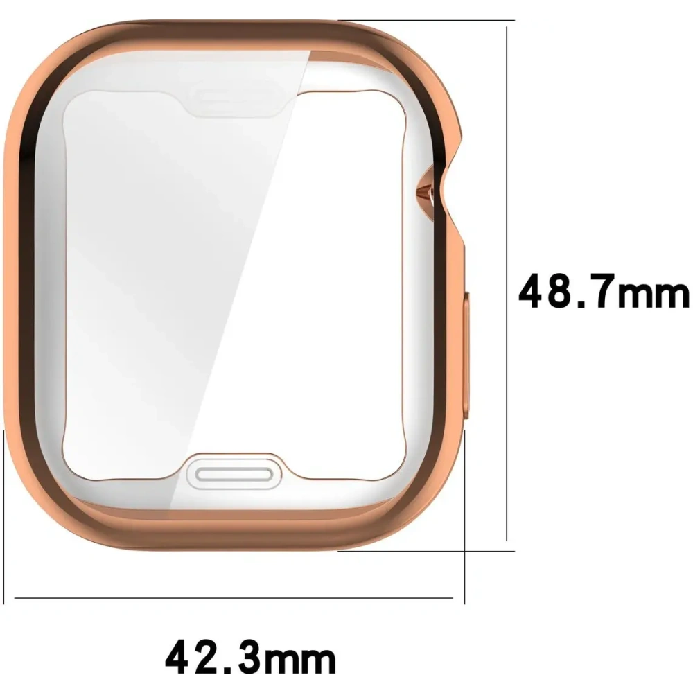 Etui z osłoną ekranu Bizon Case Watch Felipe do Apple Watch 10 / 11 46mm różowozłote